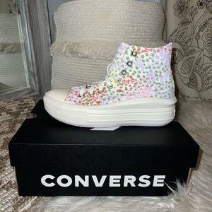 Floral High Top Platform Converse